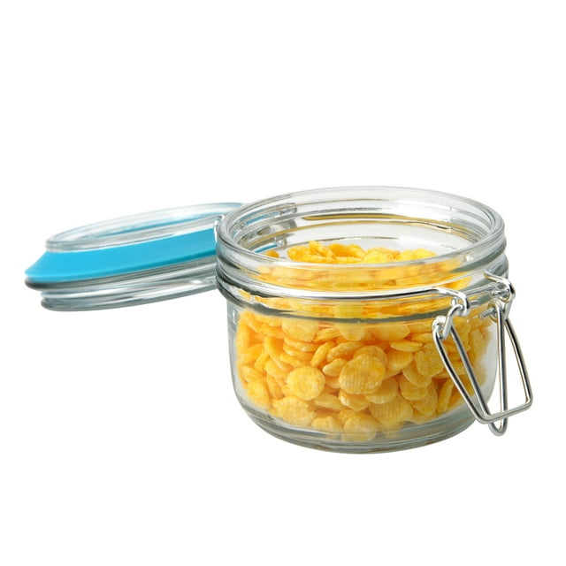 Kitchen Storage Jars, Clear Glass Lock Lid Jar with Silicone Gasket -9.4-Ounce Kitchen Storage Jars, Clear Glass Lock Lid Jar with Silicone Gasket -9.4-Ounce